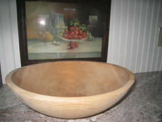 Primitive Wood Bowl Holland Bowl Mill Handcrafted Holland Michigan Lg 14.  5
