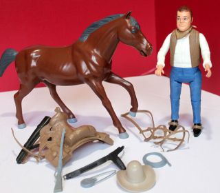 Bonanza American Character Hoss Cartwright Figure & Horse Chub Near Complete