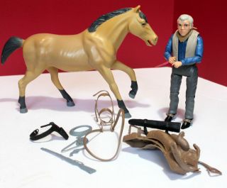 Bonanza American Character Ben Cartwright Figure & Horse Buck Fully Complete