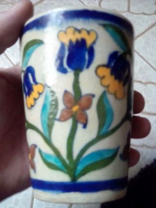 LATE 18TH EARLY 19TH CENTURY TURKISH CERAMIC TUMBLER UNDERGLAZED BACKSTAMP RARE 3