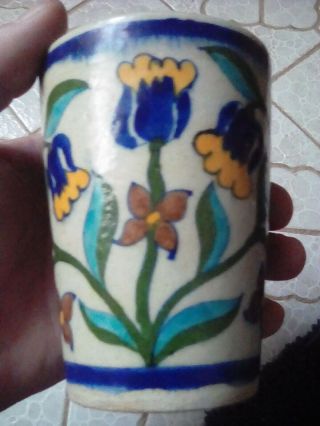 LATE 18TH EARLY 19TH CENTURY TURKISH CERAMIC TUMBLER UNDERGLAZED BACKSTAMP RARE 4