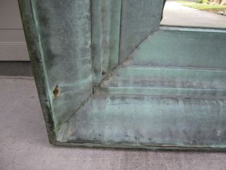 Architectural large verdigris copper floor wall mirror industrial steampunk 7