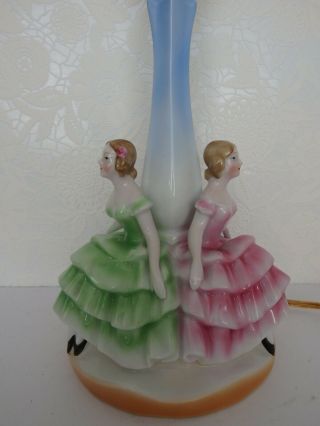 Art Deco Porcelain Lamp,  Lady Girl Figurine,  Half Doll rel. 2