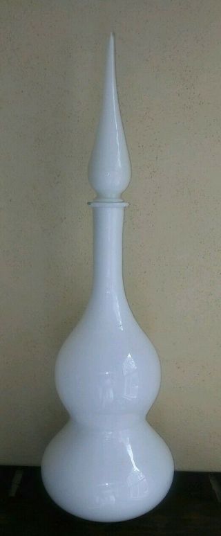 Vntg Mid Century Empoli Murano Cased Glass Genie Decanter Bottle Xclntcnd 27 "
