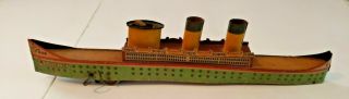 Rare Vintage Early Bremen German Wind Up Tin Toy Ship D.  R.  G.  M.  Germany See