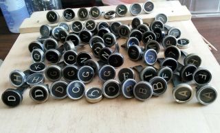74 Black Typewriter Keys - Letters Only - Several Mfgrs - Need To Be Cleaned