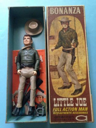 1966 Nbc Bonanza American Character Little Joe With Accessories & Box