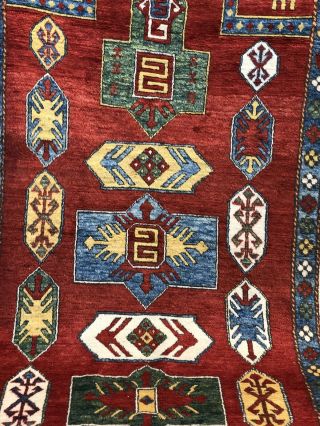Auth: Vintage Caucasian Kazak Armenian LORI PAMBAK Organic Wool Beauty 5x8 NR 12