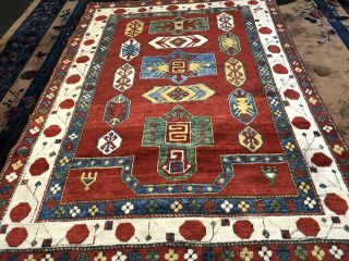 Auth: Vintage Caucasian Kazak Armenian LORI PAMBAK Organic Wool Beauty 5x8 NR 3
