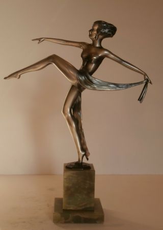 Art Deco Large Bronze Signed Adolph