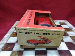 Vintage 1960 ' s Bandai Japan Battery Op.  Mercedes Benz 300 SL Coupe NM W/ BOX 11