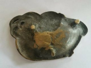 Antique Art Nouveau Maiden Yellow Bronze Card Tray dish 3