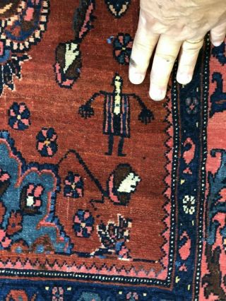 Auth: 19th C Antique Kurdish Rug Rare Asymmetric Halvaie Bidjar Organic 5x7 NR 4