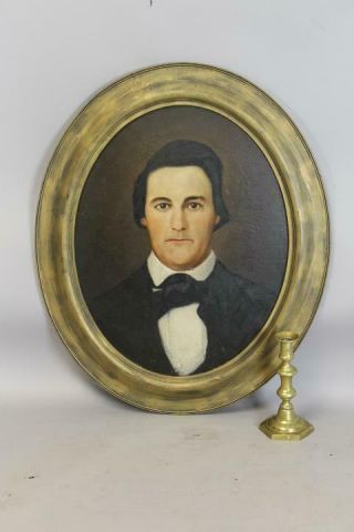 Fine Early 19th C Oil Portrait Of A Stately Young Gentleman Great Detail & Color