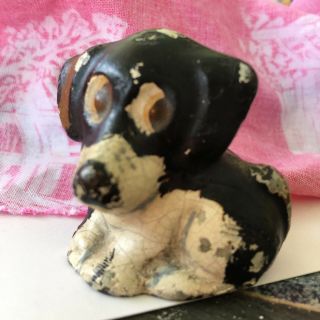 Spencer Cast Iron Dog Paperweight Pencil Holder Toy Antique Paint