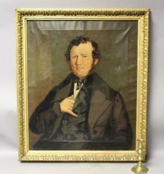 A Fine Early 19th C Oil Portrait Of A Stately Man With Great Detail And Colors