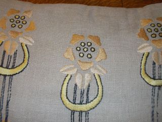 Arts & Crafts Stickley era linen embroidery pillow 2