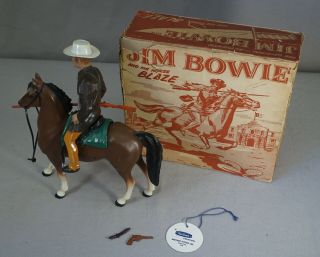 1950 ' S - 60 ' S JIM BOWIE HARTLAND WESTERN STATUE COMPLETE WITH TAG 5