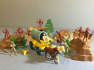 MARX WAGON TRAIN / Vintage Toy Scenery 5