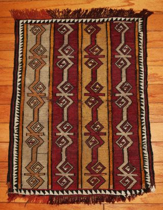 Rare Antique 19th Century Soumak Weave Kirsehir Turkish Yastik 22 " X 28 "