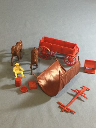 MARX WAGON TRAIN / Vintage Toy Rust Red Cover. 11