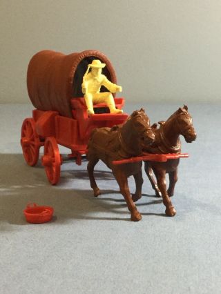 Marx Wagon Train / Vintage Toy Rust Red Cover.