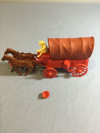 MARX WAGON TRAIN / Vintage Toy Rust Red Cover. 2