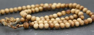Antique Chinese Monk ' s Buffalo Bone Prayer Beads Necklace c1860s 2