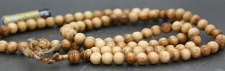 Antique Chinese Monk ' s Buffalo Bone Prayer Beads Necklace c1860s 6