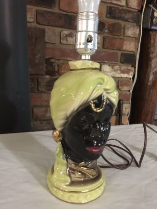 Black Moor Man And Woman Workable Porcelain Vintage Lamps