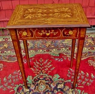 Florence style marquetry Lady ' s desk side commode 2