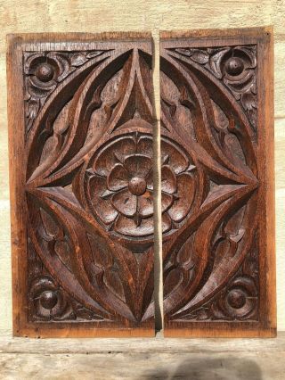 Stunning French Antique Gothic Panel in oak circa 1880 (8) 2