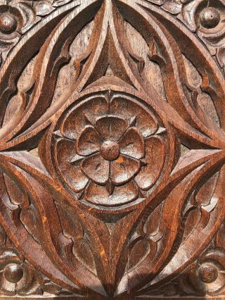 Stunning French Antique Gothic Panel in oak circa 1880 (8) 3