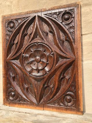 Stunning French Antique Gothic Panel in oak circa 1880 (8) 7