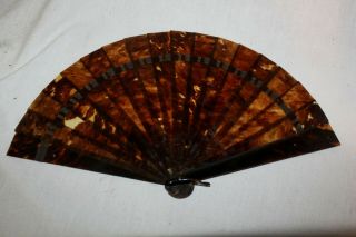Vintage Faux Tortoise Shell Hand Fan