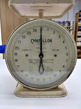 Chatillon Baby Scale.  25 Pound Capacity.  Vintage Nursery Scale