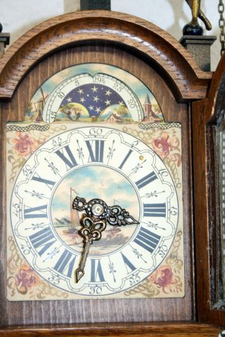 Old Wall Clock Friesian Dutch Schippertje Clock Vintage Moonphase Warmink Wuba 5