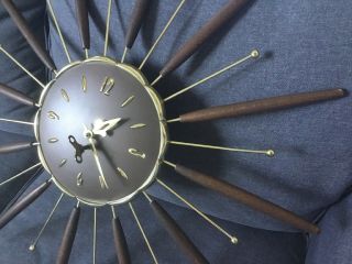 Mid Century Modern Sputnik Starburst Wall Clock Robert Shaw 1963 12