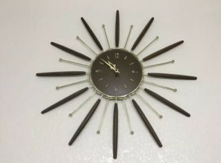 Mid Century Modern Sputnik Starburst Wall Clock Robert Shaw 1963