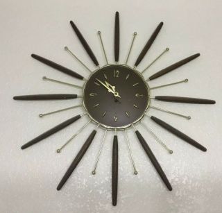 Mid Century Modern Sputnik Starburst Wall Clock Robert Shaw 1963 3