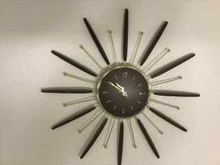 Mid Century Modern Sputnik Starburst Wall Clock Robert Shaw 1963 4