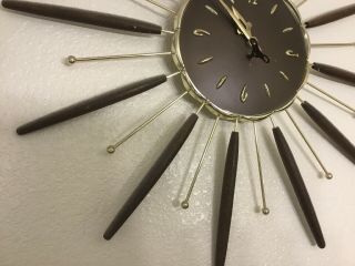 Mid Century Modern Sputnik Starburst Wall Clock Robert Shaw 1963 5