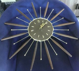 Mid Century Modern Sputnik Starburst Wall Clock Robert Shaw 1963 7