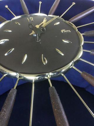 Mid Century Modern Sputnik Starburst Wall Clock Robert Shaw 1963 8