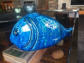 Rare Bitossi Fish In Rimini Blue - Aldo Londi Design