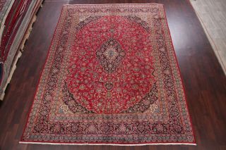 10x13 SEMI - ANTIQUE TRADITIONAL FLORAL ORIENTAL AREA RUG RED HAND - KNOTTED WOOL 3