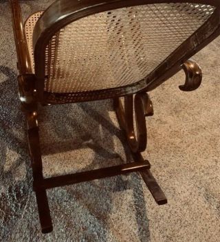 Vintage Bentwood Cane Rocker Dark Rocking Chair Thonet Style 3