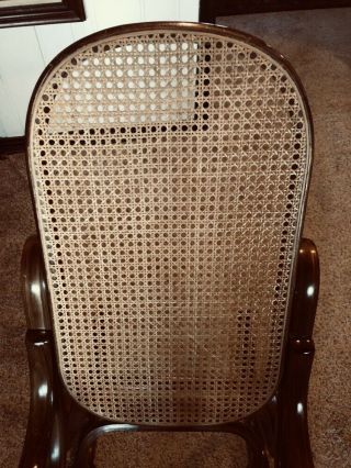 Vintage Bentwood Cane Rocker Dark Rocking Chair Thonet Style 8