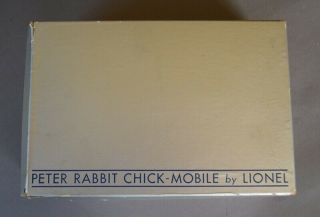 1930s Lionel 1104 Peter Rabbit Chick Mobile Clockwork Windup Toy w/ Rare Wheels 12