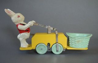 1930s Lionel 1104 Peter Rabbit Chick Mobile Clockwork Windup Toy w/ Rare Wheels 7